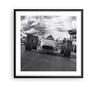 Poster da Parete Cornice Nera 50x50cm Formula 1 in bianco e nero Decorativi Stampa da Parete Decorazione Murale Wall Art Quadri Moderni Soggiorno Camera da Letto Cucina Immagini - P2BAC50x50-4127
