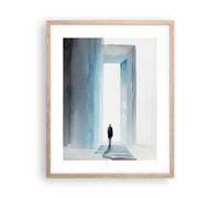 Poster da Parete Cornice Rovere Chiaro 40x50cm Minimalismo Acquerello Attività Commerciale Decorativi Stampa da Parete Decorazione Murale Wall Art Quadri Moderni Soggiorno Cucina - P2NPA40x50-6238