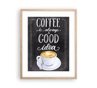 Poster da Parete Cornice Rovere Chiaro 40x50cm Scrivere Caffè Caffè Decorativi Stampa da Parete Decorazione Murale Wall Art Quadri Moderni Soggiorno Camera da Letto Cucina Immagini - P2NPA40x50-6068