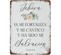 Poster da parete in metallo con frase della Bibbia spagnola, citazione religiosa, retrò, vintage, in metallo, 20 x 30 cm