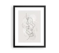 Poster da Parete Linea singola uomo donna Cornice Nera 30x40cm Decorativi Stampa da Parete Quadri Moderni Soggiorno Camera da Letto Cucina Decorazione Murale Wall Art Immagini - P2BPA30x40-4629