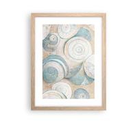 Poster da Parete Minimalismo Conchiglie Luminoso Cornice Rovere Chiaro 30x40cm Decorativi Stampa da Parete Quadri Moderni Soggiorno Camera da Letto Cucina Decorazione Murale Wall Art - P2NPA30x40-5653