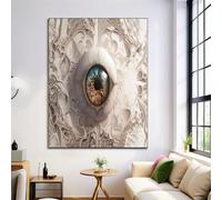 Poster Da Parete Occhio Fantasy Vortex Astratto - Poster In Tela Senza Cornice Per Arredamento Casa Soggiorno Ufficio - Decorazione Murale E Tela Da Parete 40X50Cm - Crema