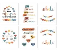 通用 Poster da parete per psicologo scolastico, poster di consulenza sulla salute mentale, decorazione per ufficio, perfetto per studio o decorazione scolastica, set da 6 (20 x 25 cm, senza cornice