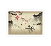 Poster da Parete Senza Cornice 100x70cm Fiore Ciliegie Giappone Decorativi Stampa da Parete Decorazione Murale Wall Art Quadri Moderni Soggiorno Camera da Letto Cucina Immagini - P2XAA100x70-5020