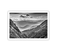 Poster da Parete Senza Cornice 100x70cm In bianco e nero paesaggio montagne Decorativi Stampa da Parete Decorazione Murale Wall Art Quadri Moderni Soggiorno Camera da Letto Cucina - P2XAA100x70-4560