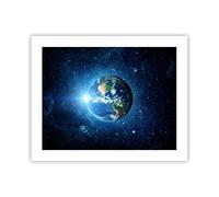 Poster da Parete Senza Cornice 50x40cm Terra Universo Stelle galassia Decorativi Stampa da Parete Decorazione Murale Wall Art Quadri Moderni Soggiorno Camera da Letto Cucina Immagini - P2XAA50x40-2943