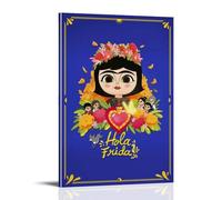 Poster da parete su tela con immagine di Hola Frida, storia della famiglia, realismo magico, poster decorativo vintage con musica e film, per soggiorno e camera da letto, 60 x 90 cm, con cornice