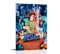 Poster da parete su tela con immagine di Scott Pilgrim Vs, per soggiorno, camera da letto, musica e film, 50 x 75 cm, con cornice