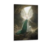Poster da parete su tela con luce islamica religiosa - ombra - pittura - stile Muhammad e angelo decorativo moderno per la camera da letto 20 x 30 cm