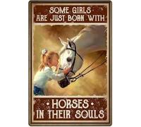 Poster Da Parete Su Tela Con Ragazza E Cavallo, Alcune Ragazze Sono Appena Nate Con I Cavalli, Immagini Retrò, Arredamento Per La Casa, 40 X 60 Cm, Senza Cornice.