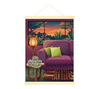 Poster da parete su tela da appendere al divano, moderno, accogliente, lampada grassa, nessuna opera d'arte verde, decorazione da parete per bagno, cucina, camera da letto, 30,5 x 40,6 cm