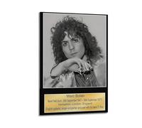 Poster da parete su tela di Marc Bolan T-Rex, foto vintage in bianco e nero con firma in stile scritto a mano, poster da parete per soggiorno, camera da letto, sala giochi, ufficio, 60 x 91,4 cm (60 x