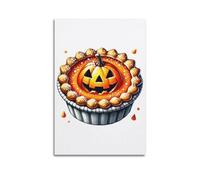 Poster da parete su tela dipinta realistica con torta di zucca, dessert, decorazione moderna per la camera da letto, 60 x 90 cm