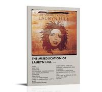 Poster da parete su tela impermeabile con scritta "The Miseducation of Lauryn Hill by Lauryn Hill", stampa HD resistente ai raggi UV, adatto per salotti e corridoi, ottima idea regalo, stile cornice
