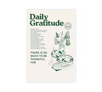Poster da parete vintage con citazioni motivazionali sulla gratitudine quotidiana, su tela, decorazione per camera da letto, ufficio, cucina, regalo, senza cornice, 50 x 75 cm