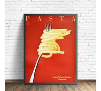Poster da Parete Vintage Italian Pasta Retro Food And Drink Italia Cafe Restaurant Stampa Poster Wall Art Canvas Painting Foodie Kitchen Art Decor Poster E Stampe -50X70Cm