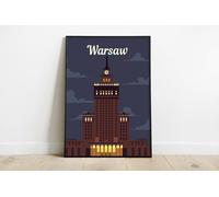 Poster Da Viaggio Di Varsavia Vintage, Stampa Retro Polonia A4 A3 A5 A2 A1
