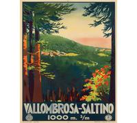 Poster da viaggio Vallombrosa Saltino Italia Forest Wall Art...