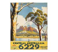 Poster da viaggio vintage Australia centrale stampa artistica da parete...