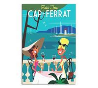 Poster da viaggio vintage Saint-Jean-Cap-Ferrat Francia su tela, stampa artistica da parete, poster da 30 x 45 cm