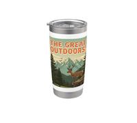 Poster da viaggio vintage "The Great Outdoors!" Bicchiere termico in acciaio inox doppia parete