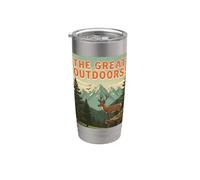 Poster da viaggio vintage "The Great Outdoors!" Bicchiere termico in acciaio inox doppia parete