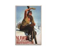 Poster da viaggio vintage Valle D'Aosta su tela, decorazione da parete e da parete per camera da letto, 40 x 60 cm