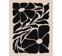 Poster Dark Bold Botanical Duo - Arte da parete floreale nera -...