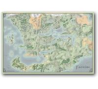 Poster d'arte 50x70cm No Frame Faerun - Forgotten Realms Mappa del gioco Poster Canvas Wall Art per Modern Family Room Decor Estetico Dedroom Regali Poster