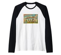 Poster d'Arte da Viaggio Vintage degli Anni '50 di Washington DC Maglia con Maniche Raglan
