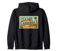 Poster d'Arte Vintage per Souvenir di Santa Barbara Claifornia Felpa con Cappuccio