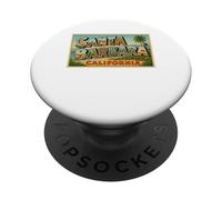 Poster d'arte vintage per souvenir di Santa Barbara Claifornia PopSockets PopGrip Adesivo