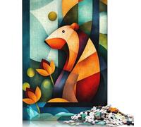 Póster de capibara cubista moderno de 1000 piezas: rompecabezas de arte geométrico abstracto de vida silvestre para adultos y adolescentes (38 x 26 cm/1000 piezas)