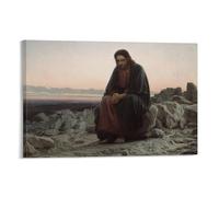 Poster decorativo da appendere alla parete con immagine di Yuri Levitan, con il Cristo nel deserto, decorazione per la casa, 40 x 60 cm
