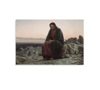 Poster decorativo da appendere alla parete con immagine di Yuri Levitan, con il Cristo nel deserto, decorazione per la casa, 60 x 90 cm