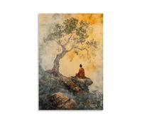 Poster decorativo da appendere con la foresta del Dharma, alberi le cui foglie sussurrano i Sutra, stile contemporaneo, 20 x 30 cm
