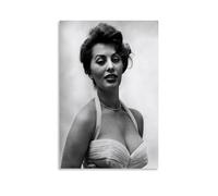 Poster decorativo da parete con attore Sophia Loren Young, stampa artistica su tela, poster decorativo moderno per camera da letto, 30 x 45 cm