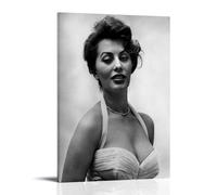 Poster decorativo da parete con attore Sophia Loren Young, stampa moderna su tela, poster decorativo per camera da letto, 60 x 90 cm