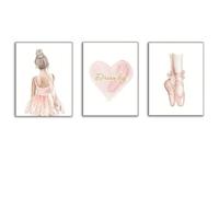 Poster decorativo da parete con ballerina, motivo: scarpette da ballo rosa, dipinto su tela, opera d'arte di danza, immagine per la decorazione della camera da letto di belle ragazze-Senza cornice