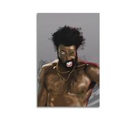 Poster decorativo da parete con Donald Glover e sceneggiatore, stampa artistica su tela, poster decorativo moderno per camera da letto e camera da letto (50 x 75 cm)