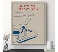Poster decorativo da parete con giradischi retrò, idea regalo per gli amanti della musica, per camera da letto, decorazione per la casa, 20 x 25 cm