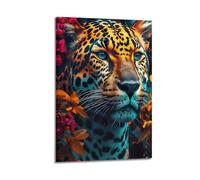 Poster decorativo da parete con immagine di Jaguar, stampa artistica moderna su tela, poster decorativo per camera da letto, 50 x 75 cm
