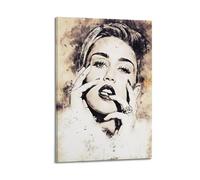 Poster decorativo da parete con la cantante Miley Cyrus, stampa artistica su tela, poster decorativo moderno, per camera da letto, 20 x 30 cm