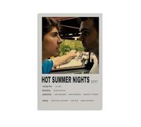 Poster decorativo da parete con motivo "Hot Summer Nights", stampa artistica da parete estetica vintage, per soggiorno, camera da letto, 20 x 30 cm, senza cornice