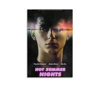 Poster decorativo da parete con motivo "Hot Summer Nights", stampa artistica da parete estetica vintage, per soggiorno, camera da letto, 50 x 75 cm, senza cornice