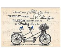 Poster decorativo da parete con scritta "Friday I'M In Love", per casa, bar, garage, 20,3 x 30,5 cm
