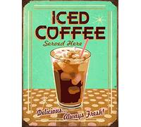 Poster decorativo da parete con scritta "Iced Coffee Breakfast Diner", 20 x 30 cm