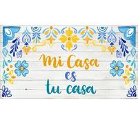 Poster decorativo da parete con scritta "Mi Casa Es Tu Casa", 15 x 20 cm, in metallo, 20 x 30 cm