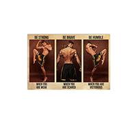 Poster decorativo da parete con scritta "Muay Thai Be Strong Muay Thai L Muay Boran Muay Thai Muay Thai Muay Thai", 20 x 30 cm